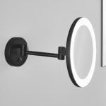 Modern black bathroom mirror light with magnifying mirror BKM01 - Image 2