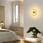 Decorative brass wall lamp with mouthblown glass WBG08 - Image 2