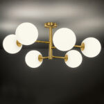 Modern bronze ceiling light with opal glass CBG03 - Image 4