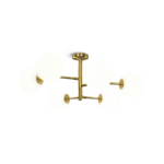 Modern bronze ceiling light with opal glass CBG03