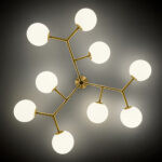 Modern bronze ceiling light with opal glass CBG04 - Image 3