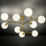 Modern bronze ceiling light with opal glass CBG04 - Image 4