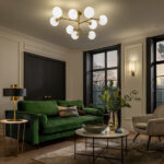 Modern bronze ceiling light with opal glass CBG04 - Image 2