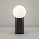 Compact black table lamp with opal glass TKG01 - Image 2