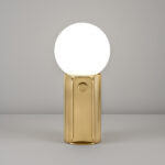 Compact brass table lamp with opal glass TBG07 - Image 2