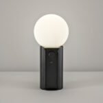 Compact black table lamp with opal glass TKG02 - Image 2