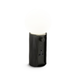 Compact black table lamp with opal glass TKG03