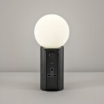 Compact black table lamp with opal glass TKG03 - Image 2