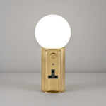 Compact brass table lamp with opal glass TBG02 - Image 2