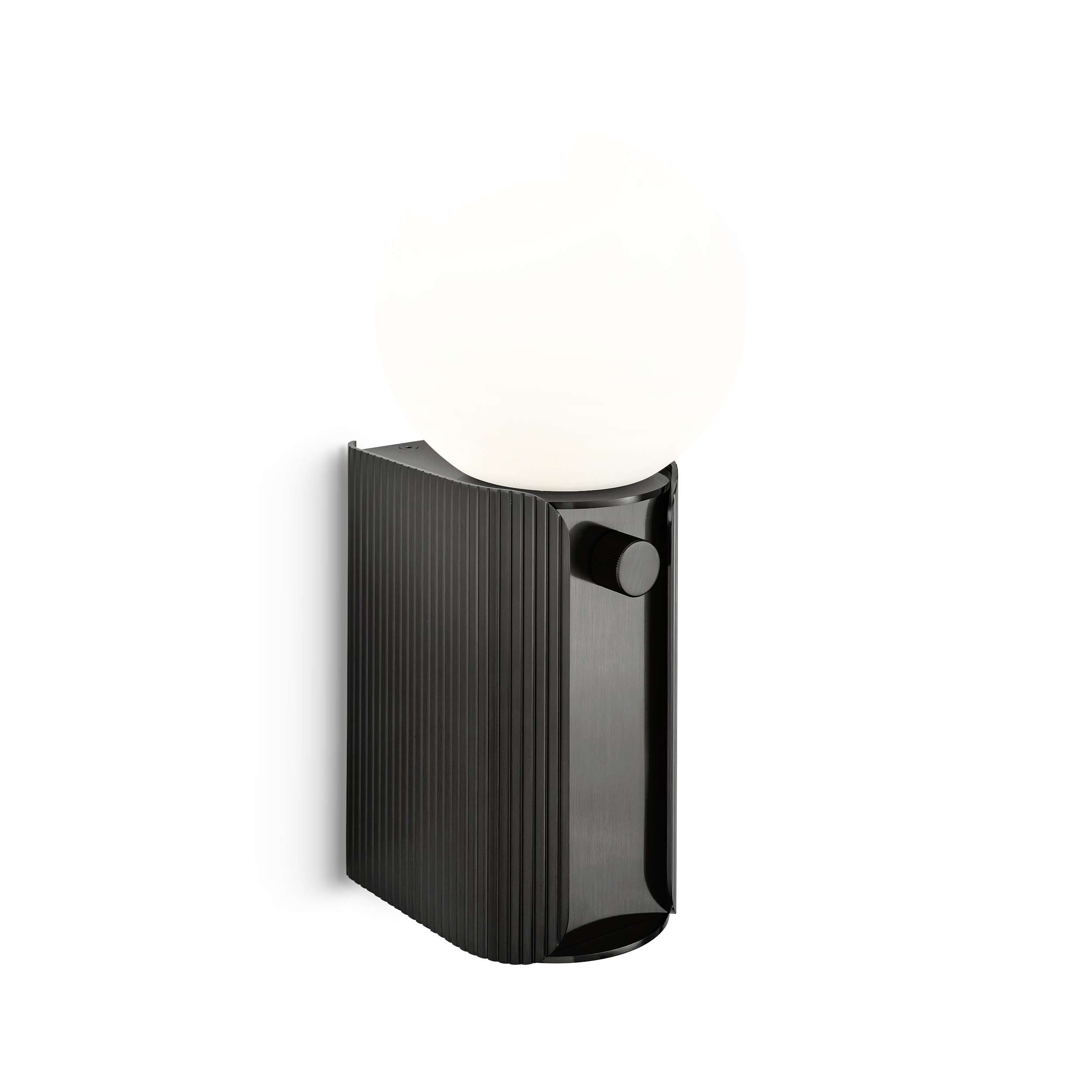 ct-11-w1-bl-primary Compact black wall lamp with opal glass WKG03 - Image 1