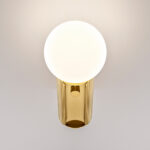 Compact brass wall lamp with opal glass WBG01 - Image 2