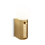 Compact brass wall lamp with opal glass WBG02
