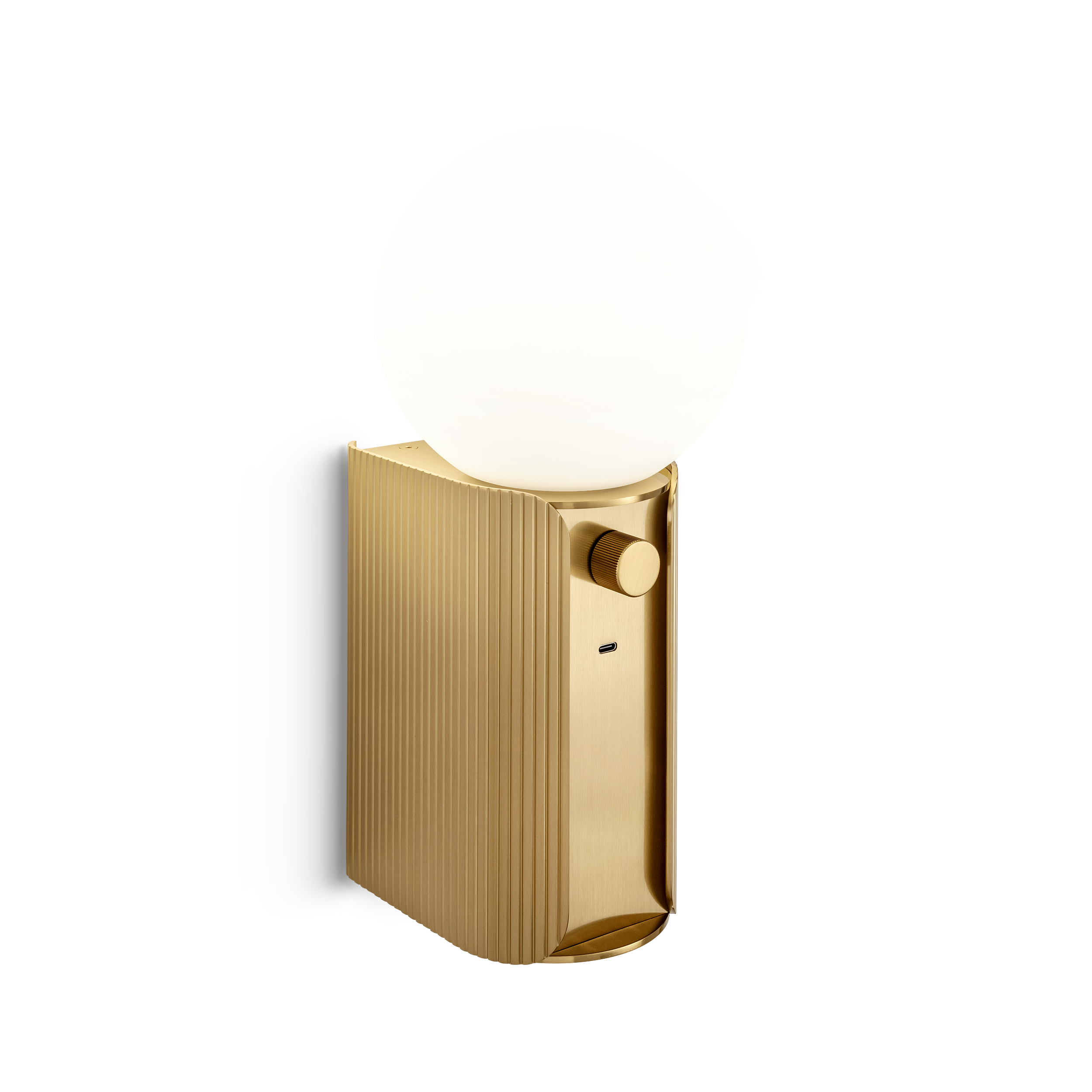 ct-11-w1-cv1-brb-primary Compact brass wall lamp with opal glass WBG02 - Image 1