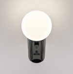 Compact black wall lamp with opal glass WKG05 - Image 2