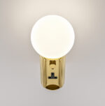 Compact brass wall lamp with opal glass WBG03 - Image 3