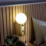 Compact brass wall lamp with opal glass WBG03 - Image 4