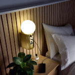 Compact brass wall lamp with opal glass WBG03 - Image 2