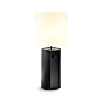 Modern black table lamp with reeded detail TKR01
