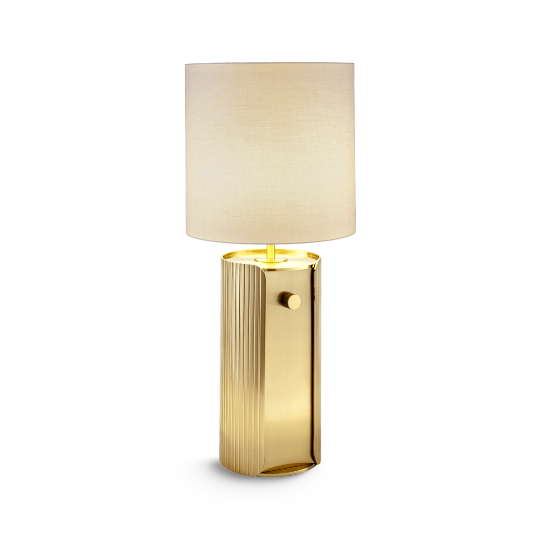 ct-12-tl-brb-primary Modern brass table lamp with reeded detail TBR01 - Image 1