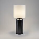 Modern black table lamp with reeded detail TKR02 - Image 3