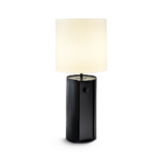 Modern black table lamp with reeded detail TKR02