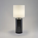 Modern black table lamp with reeded detail TKR03 - Image 3