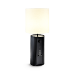 Modern black table lamp with reeded detail TKR03