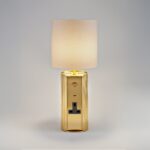 Modern brass table lamp with reeded detail TBR03 - Image 3