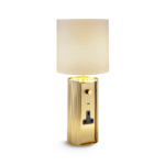 Modern brass table lamp with reeded detail TBR03