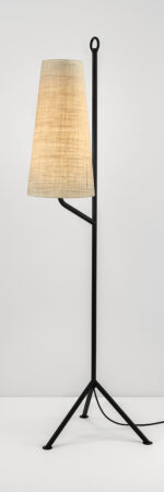 Retro black floor lamp with fabric shade FKF02 - Image 3