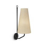 Retro black wall lamp with fabric shade WKF07