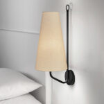 Retro black wall lamp with fabric shade WKF07 - Image 2