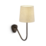 Minimalist bronze wall lamp with ring frame WBR04