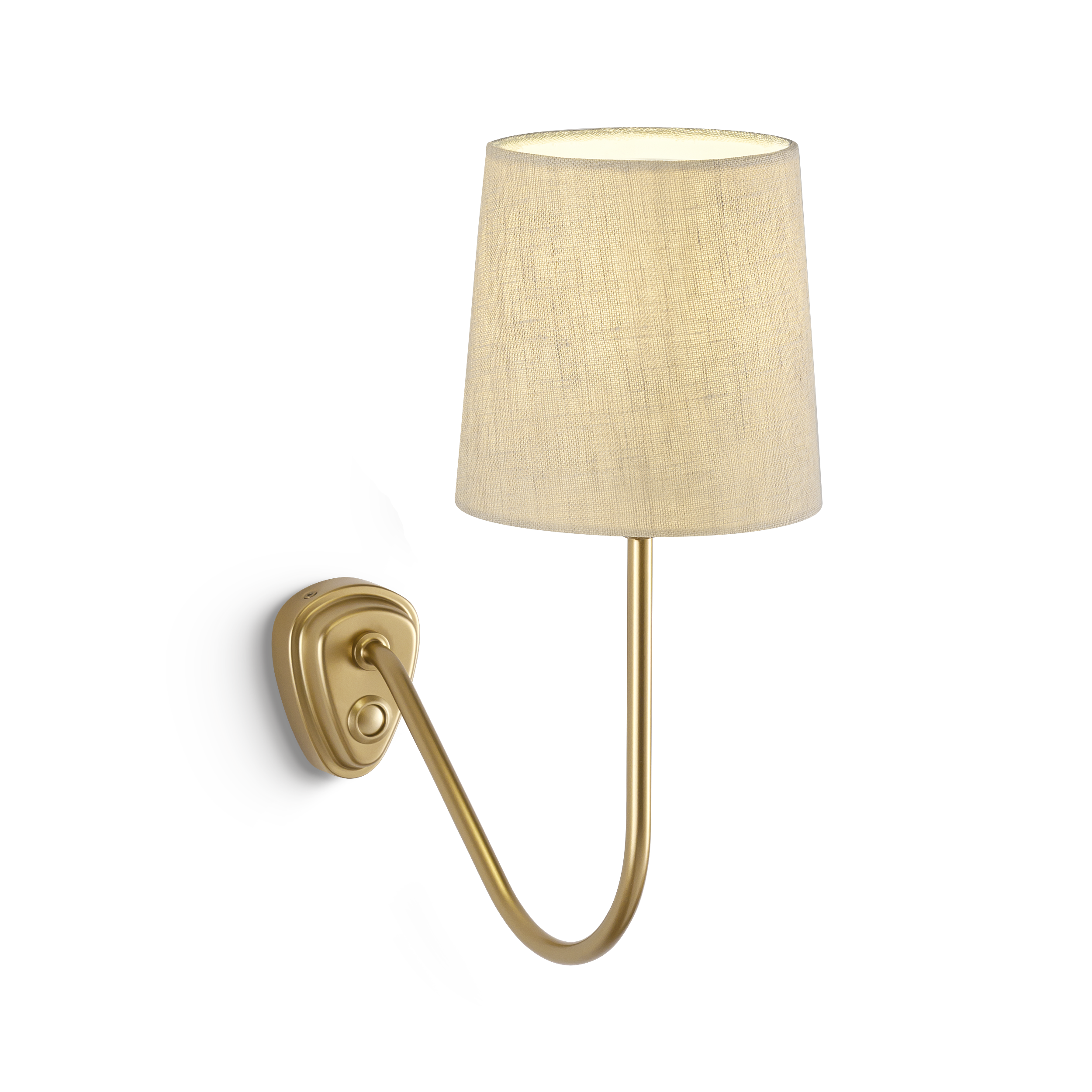 de-68-w1-sw-chg-primary Minimalist champagne gold wall lamp with ring frame WBR05 - Image 1