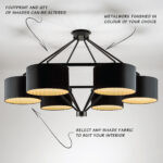 Decorative black custom ceiling light with ring frame CKR02 - Image 3