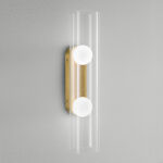 Modern bronze bathroom wall light with opal glass BBG01 - Image 4