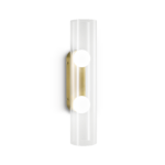 Modern bronze bathroom wall light with opal glass BBG01
