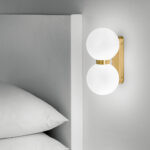 Modern bronze bathroom wall light with opal glass BBG02 - Image 3