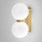 Modern bronze bathroom wall light with opal glass BBG02 - Image 2