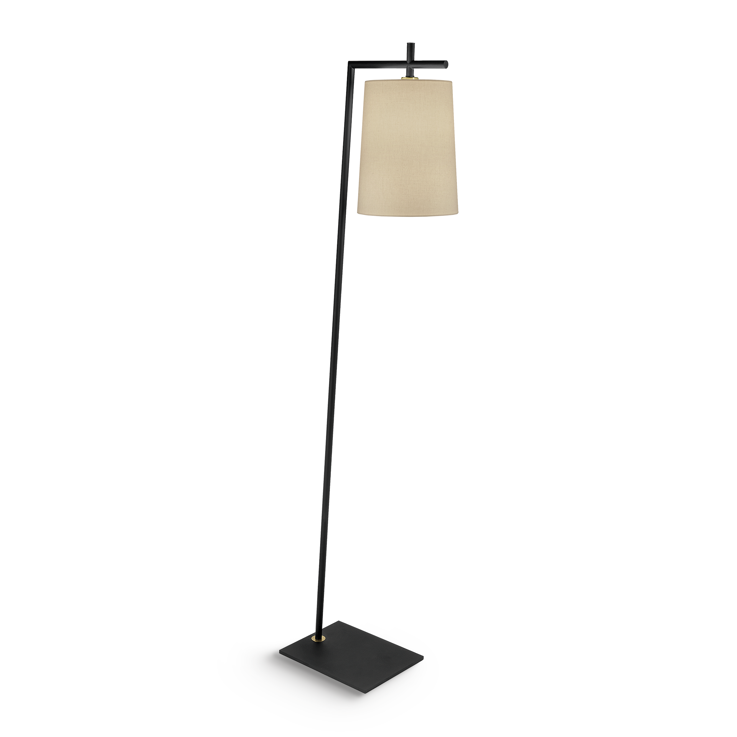 dw-6-fs-primary Minimalist brass floor lamp with fabric shade FBF01 - Image 1