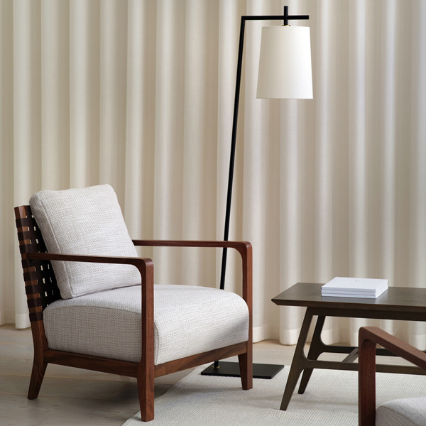 dw-6-fs-secondary Minimalist brass floor lamp with fabric shade FBF01 - Image 2