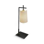 Minimalist brass desk lamp with fabric shade DBF02