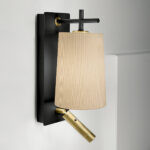 Modern brass reading light with fabric shade RBR14 - Image 3