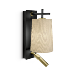 Modern brass reading light with fabric shade RBR14