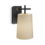 Modern brass wall lamp with fabric shade WBF01