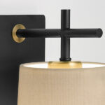 Modern brass wall lamp with fabric shade WBF01 - Image 2
