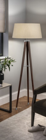 Modern chrome floor lamp with tripod base FCT01 - Image 3