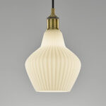 Retro black pendant light with ribbed detail CKR03 - Image 3