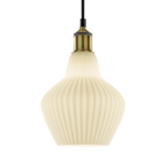 Retro black pendant light with ribbed detail CKR03