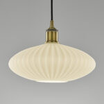 Retro black pendant light with ribbed detail CKR04 - Image 3